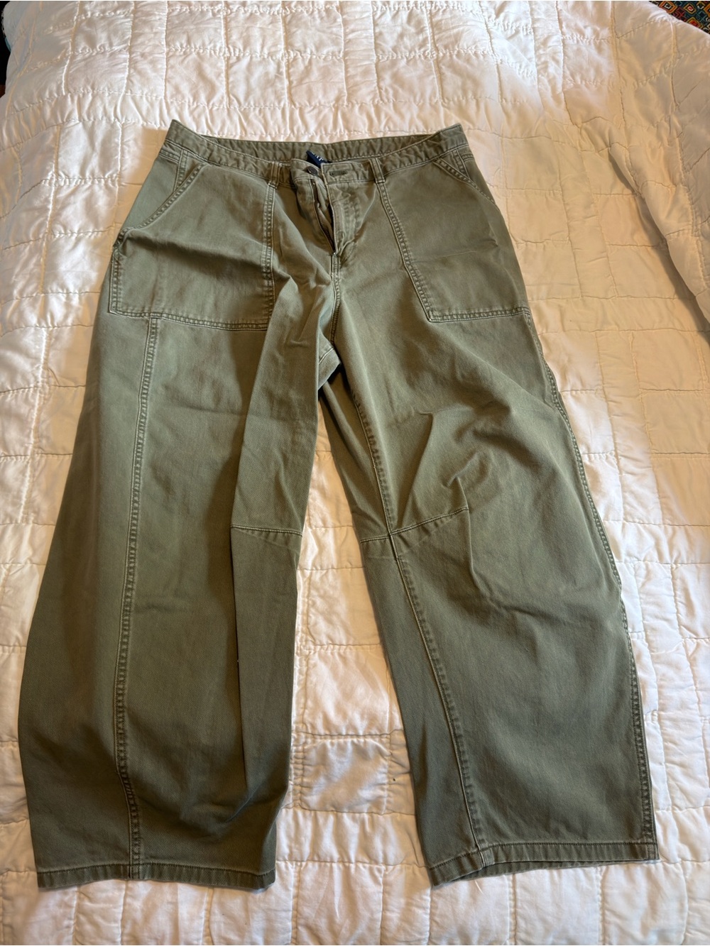 GAP Olive Green Barrel Trousers